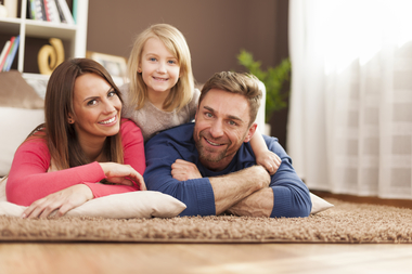 Portrait of loving family on carpet sbi 328444927